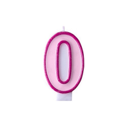 Narozeninová svíčka číslo 0 růžová